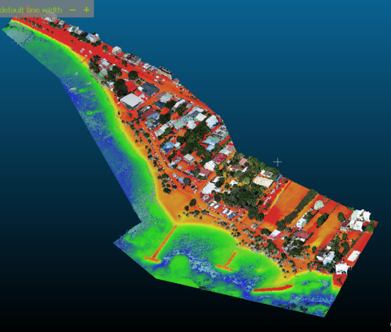 Exemple de modèle numérique de terrain de la plage du bourg de Sainte-Anne réalisé par photogrammétrie aérienne